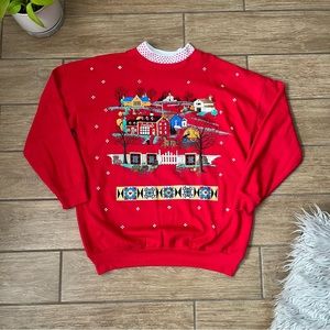 Vintage Act III Classics Sweatshirt Women Size Small Ugly Granny Core Amish